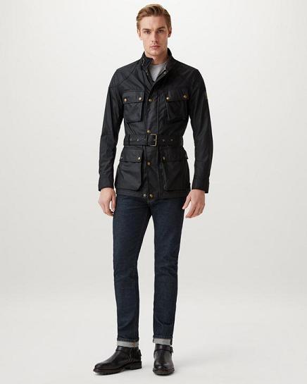 Veste Cirée Belstaff Homme Trialmaster Noir Coton Soldes VD7641529